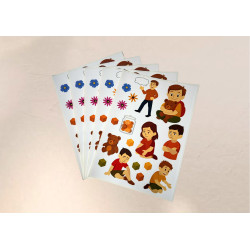 Naklejki z bohaterami z Komiksu ,,Co o tym Myślisz? Porozmawiajmy o emocjach.’’